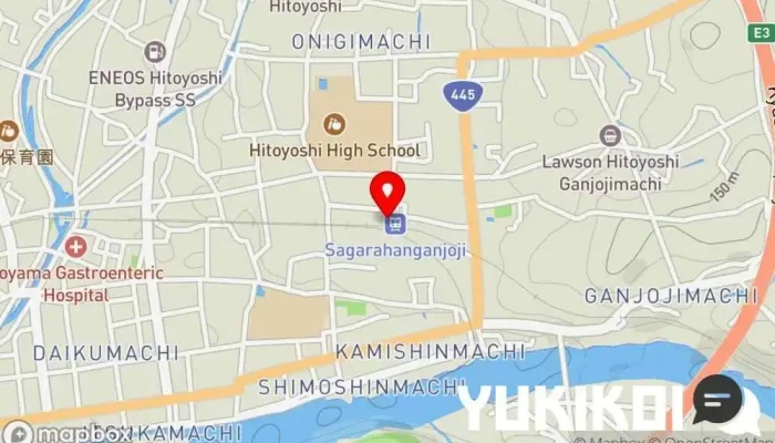 の地図 願成寺餃子 点心店 で 人吉市