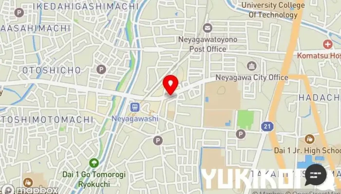 の地図 風の街 寝屋川店 お好み焼き店, 和食店 で 寝屋川市