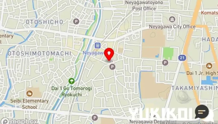 の地図 餃子の王将 寝屋川市駅前店 中華料理店, テイクアウト可能な中華料理店 で 寝屋川市