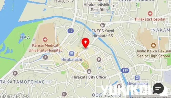 の地図 餃子の王将 枚方市駅前店 中華料理店, テイクアウト可能な中華料理店 で 枚方市