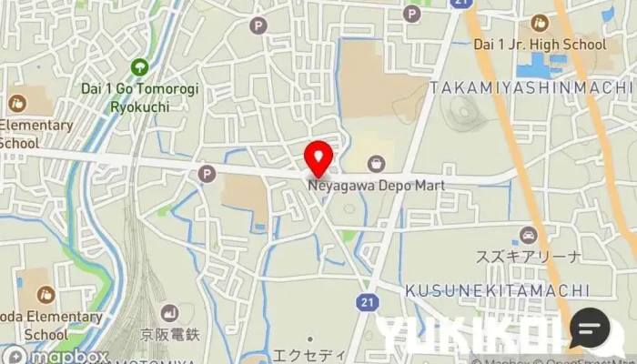 の地図 香の川製麺 寝屋川昭栄町店 うどん屋, 和食店 で 寝屋川市