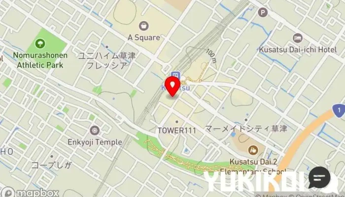の地図 鮮魚とあご出汁おでん トリスタセカンド 居酒屋, 郷土料理店, おでん店, シーフード・海鮮料理店, 串揚げ、串カツ店, 寿司店, 焼肉店 で 草津市